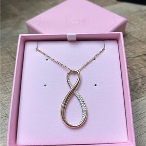 Swarovski Gold Infinity Pendant Necklace